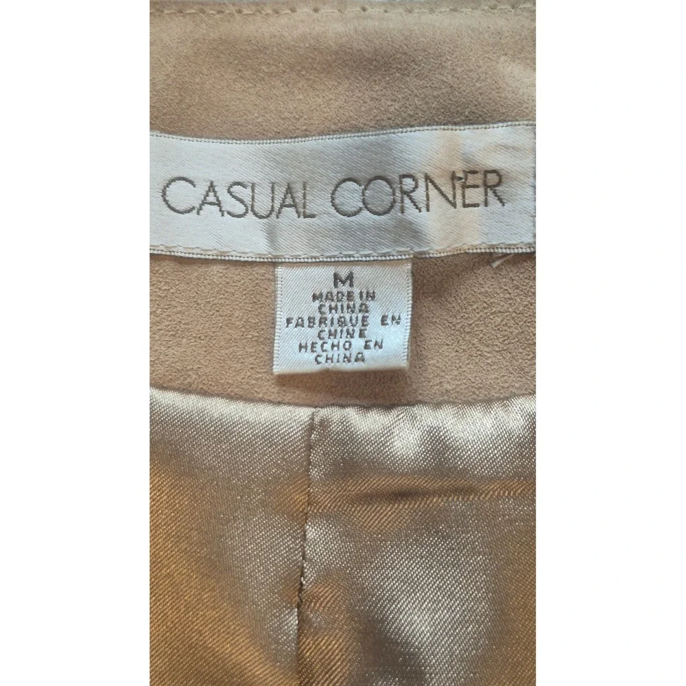 Vintage Y2K Retro Taupe Suede Leather Jacket Quiet Luxury Old Money Minimalist M
